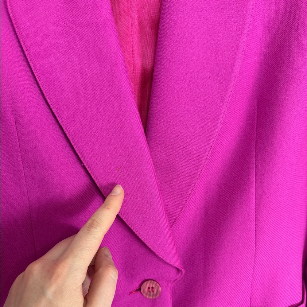 Vintage Wool Blazer Jacket Size 6 Pink Magenta Office 80s - Picture 8 of 10